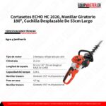 Ficha tecnica cortasetos cuchillas japonesas ECHO HC 2020 Equipmaster