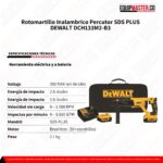 Ficha tecnica rotomartillo inalambrico Dewalt DCH133M2-B3 -Equipmaster