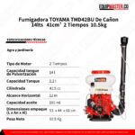 Ficha tecnica y especificaciones fumigadora cañon Toyama TMD42BU Equipmaster